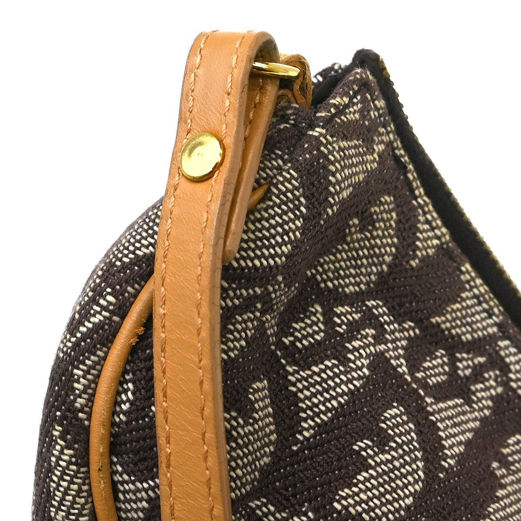 Christian Dior Saddle Bag Oblique Canvas Brown Canvas Handbag ( )