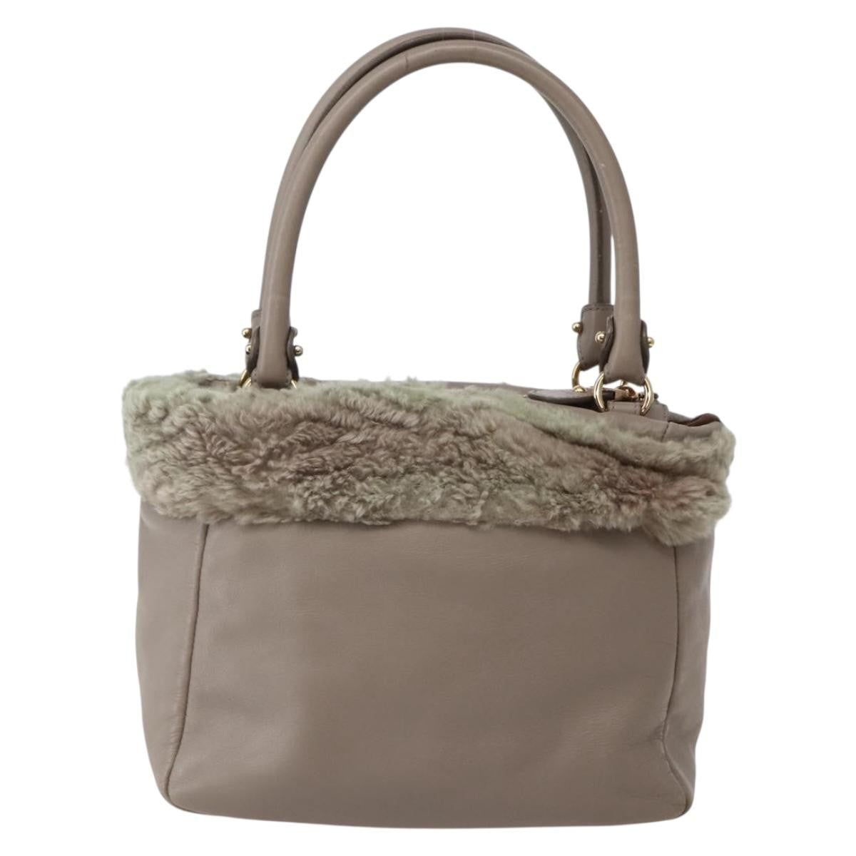Salvatore Ferragamo Vala Leather Beige Leather Bag (Authentic  )