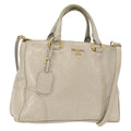 Prada Tote Vitello Daino Vitello Daino Beige Leather Handbag (Authentic  )