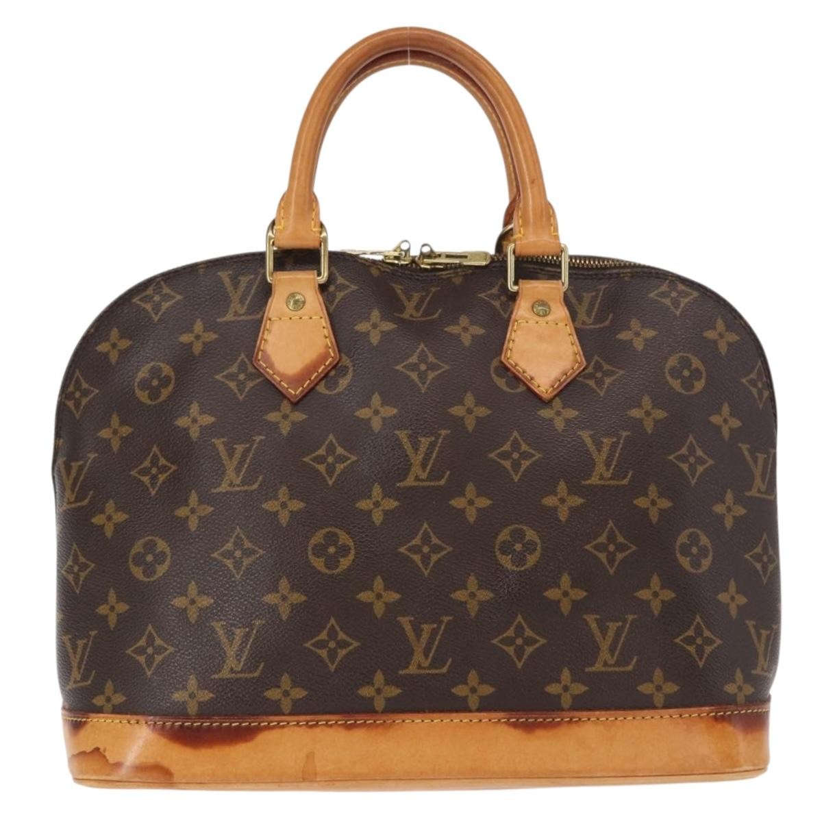 Louis Vuitton Alma Handbag Monogram Canvas Brown Canvas Handbag (Authentic  )