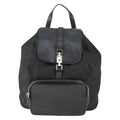 Gucci Vintage Jackie Backpack Gg Canvas Black Canvas Backpack Bag (Authentic  )