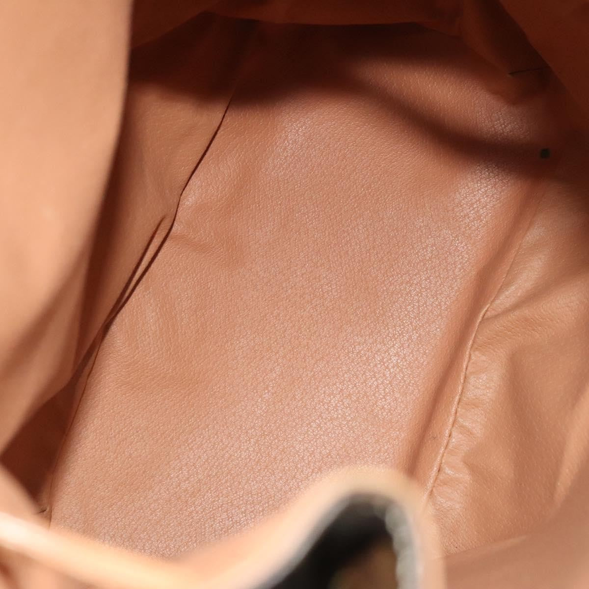 Celine Vintage Drawstring Flap Backpack Macadam Coated Canvas Brown Canvas Backpack Bag (Authentic  )