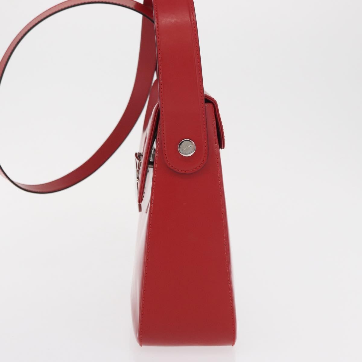 Salvatore Ferragamo Vala Handbag Leather Red Leather Handbag (Authentic  )