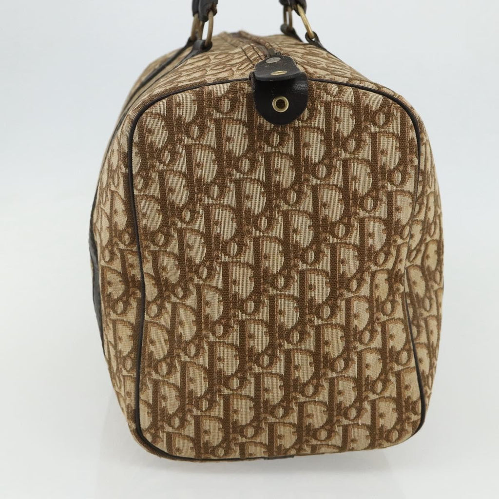 Christian Dior Vintage Trotter Boston Bag Diorissimo Canvas Beige Canvas Handbag ( )