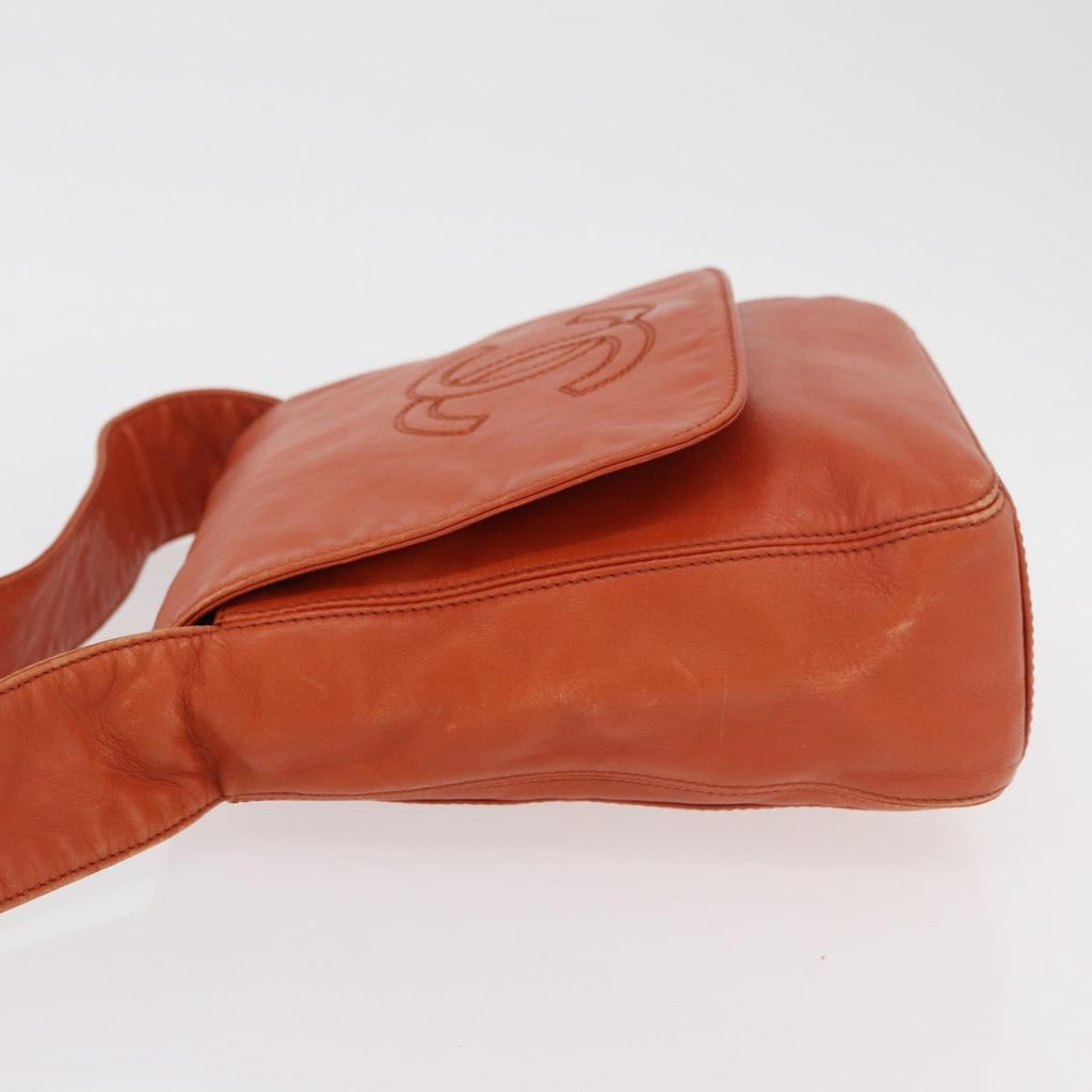 Chanel Shoulder Bag Suede Patchwork Orange Leather Handbag ( )