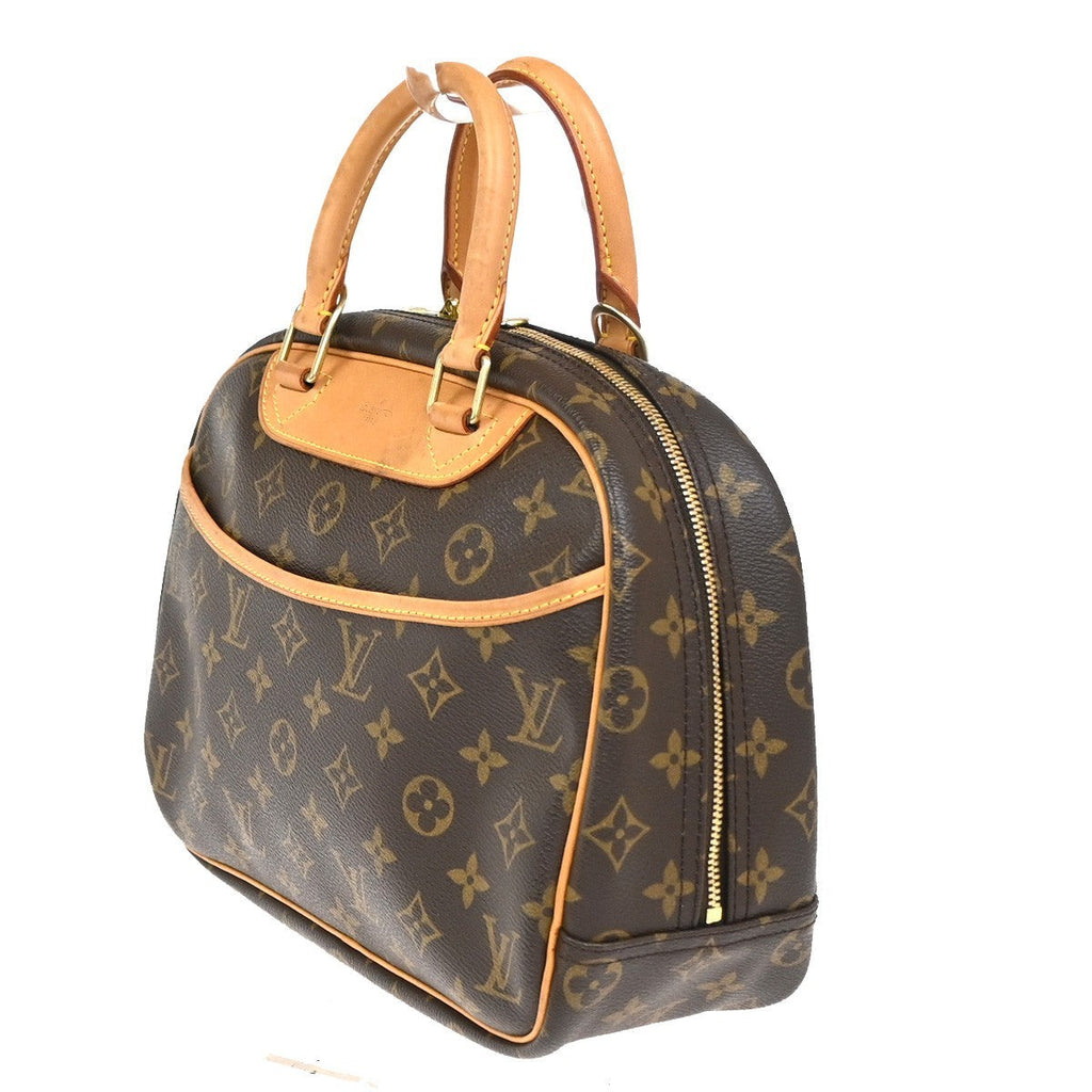 Louis Vuitton Trouville Handbag Monogram Canvas Brown Leather Handbag ( )