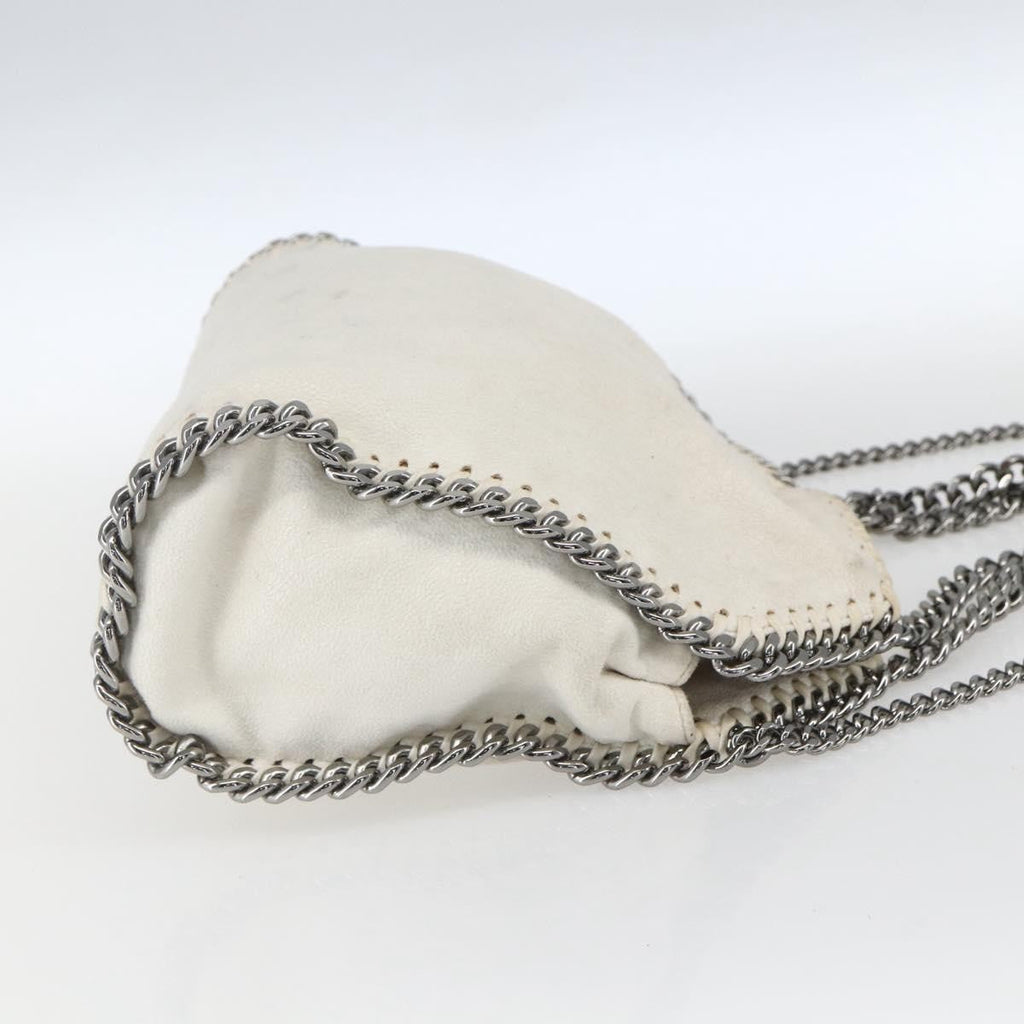 Stella Mccartney Falabella Fold Over Crossbody Bag Shaggy Deer White Polyester Handbag (Authentic  )