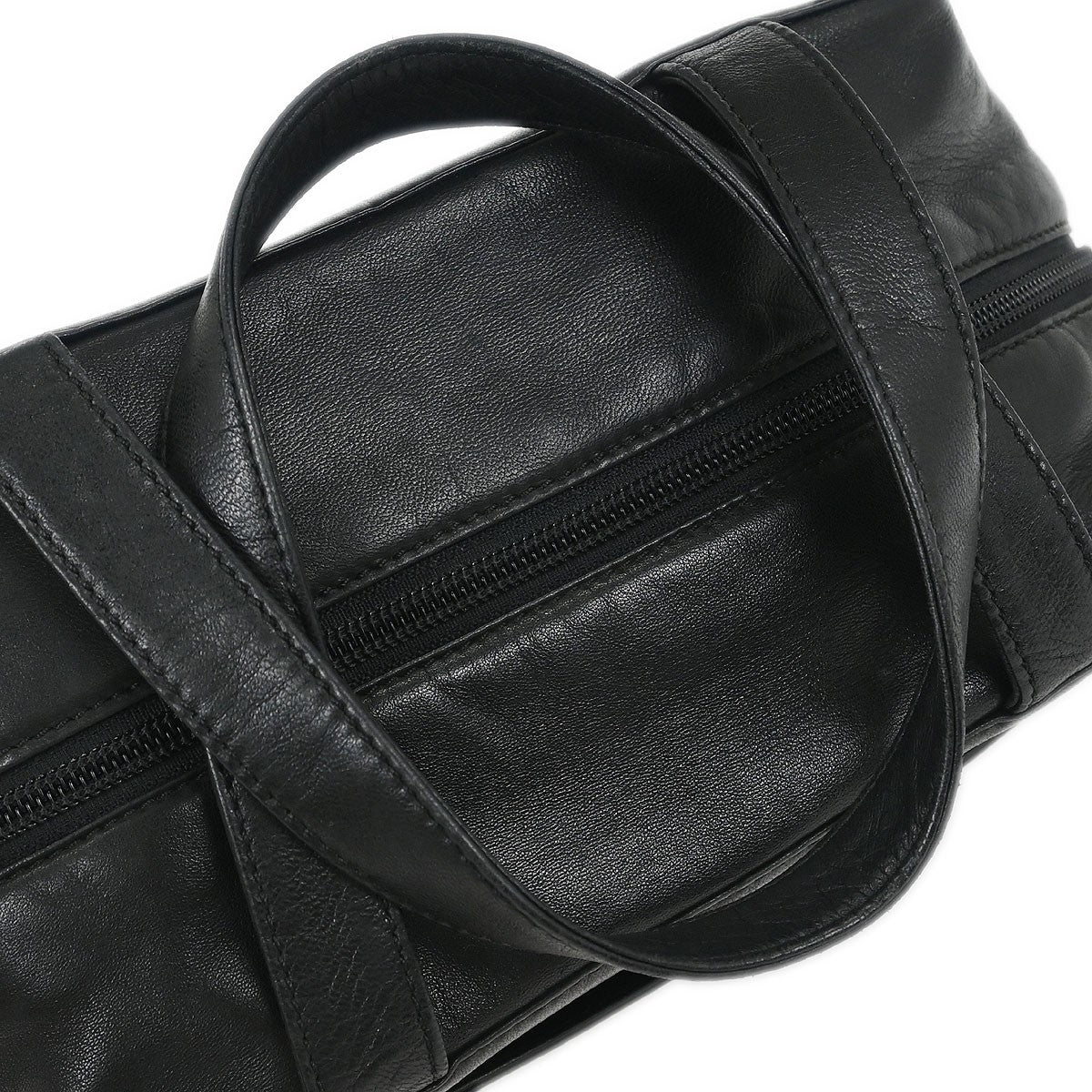 Loewe Anagram Handbag Leather Black Leather Handbag (Authentic  )