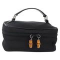 Gucci Vintage Bamboo Vanity Case Nylon Black Nylon Handbag ( )