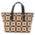 Bally Vintage Handbag Canvas Brown Canvas Handbag (Authentic  )