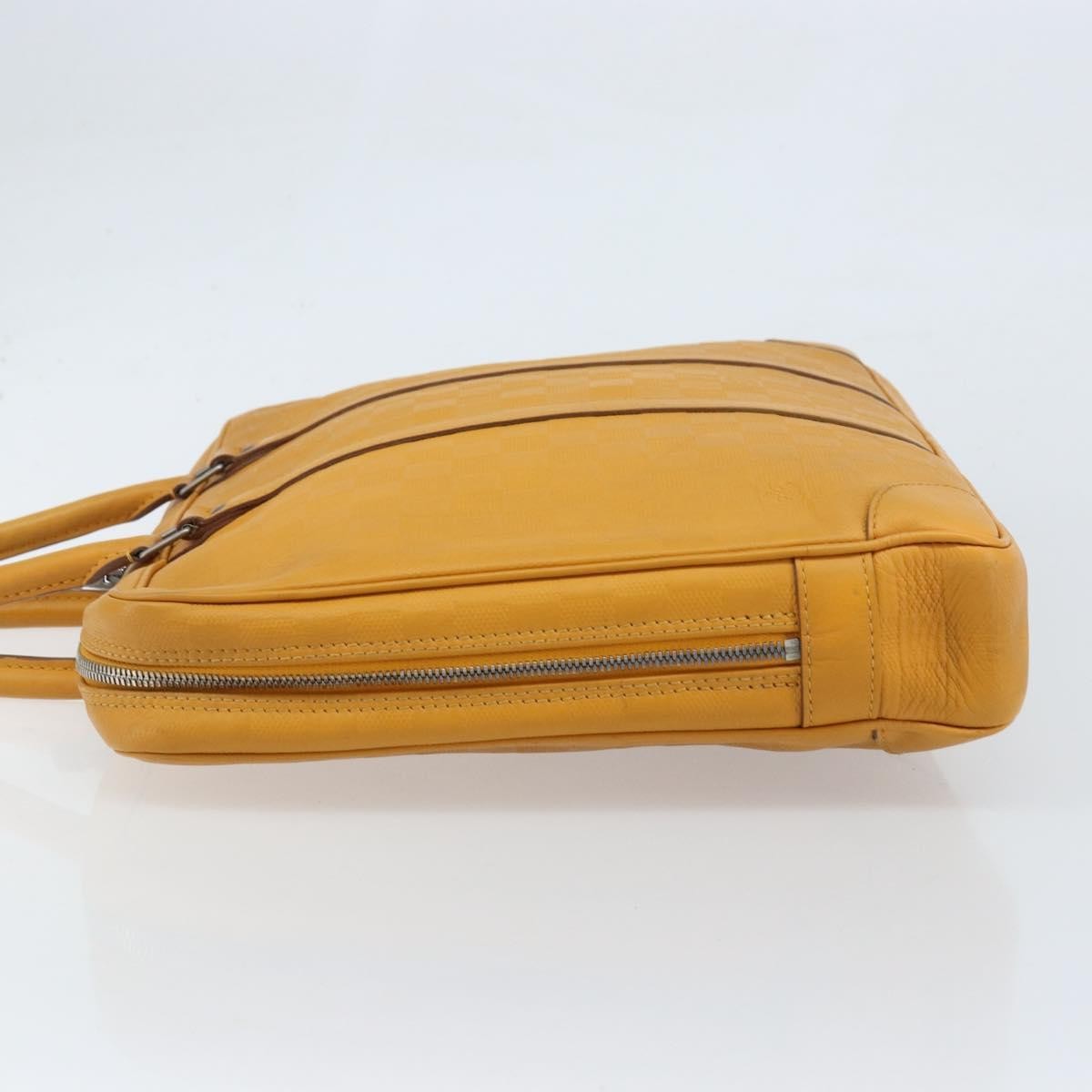 Louis Vuitton Porte-Documents Voyage Briefcase Damier Infini Leather Yellow Leather Briefcase Bag (Authentic  )