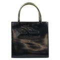 Salvatore Ferragamo Vintage Handbag Patent Leather Black Patent_Leather Handbag (Authentic  )