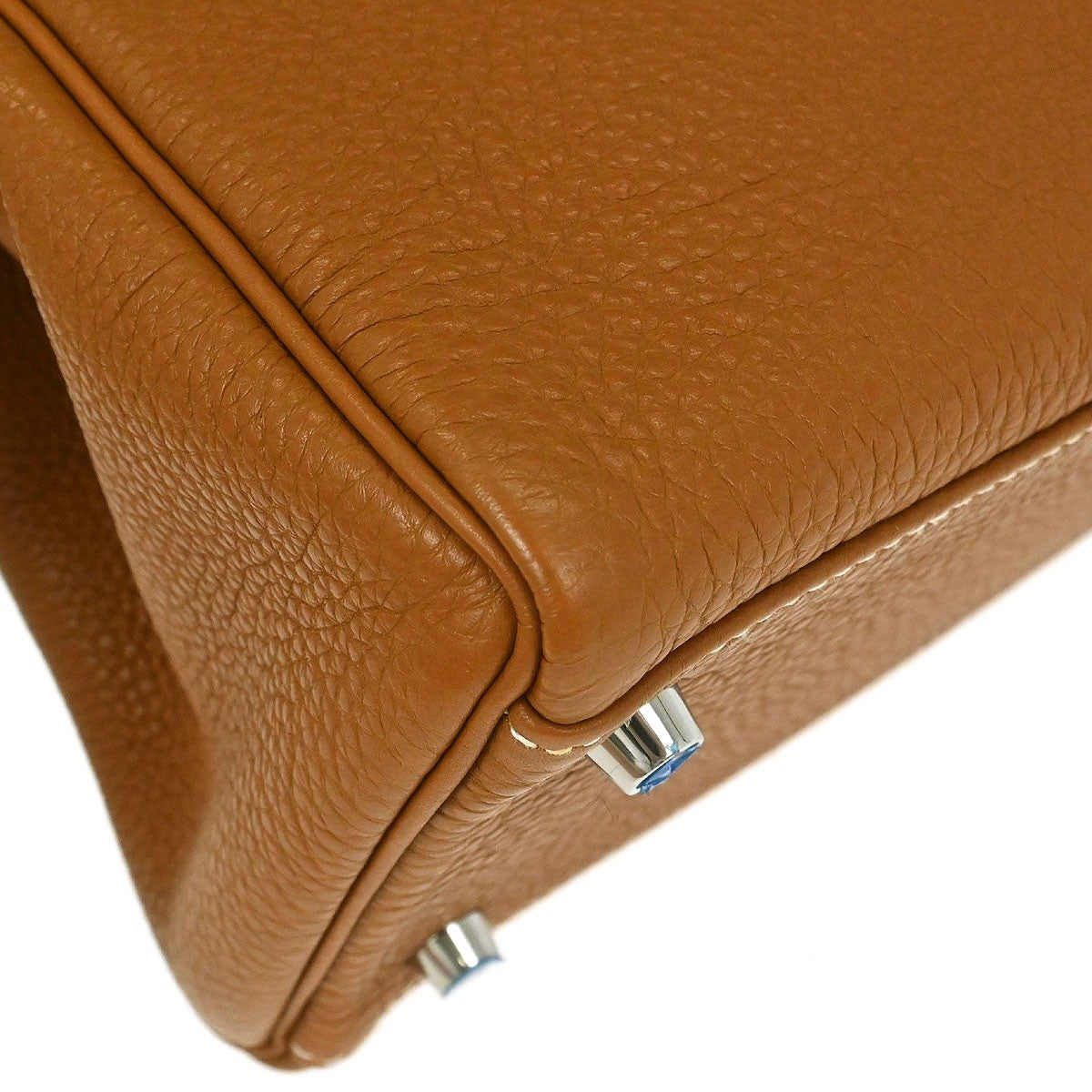 Hermes Kelly Handbag Brown Togo With Palladium Hardware Gold Leather Handbag ( )