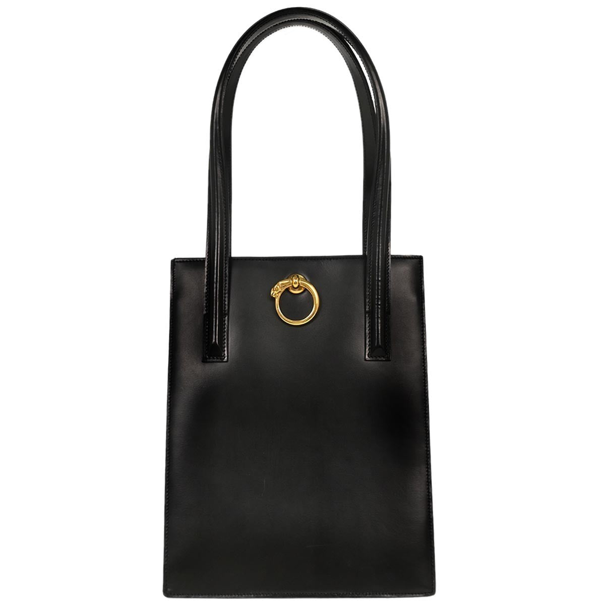 Cartier Panthère Handbag Leather Black Leather Handbag (Authentic  )