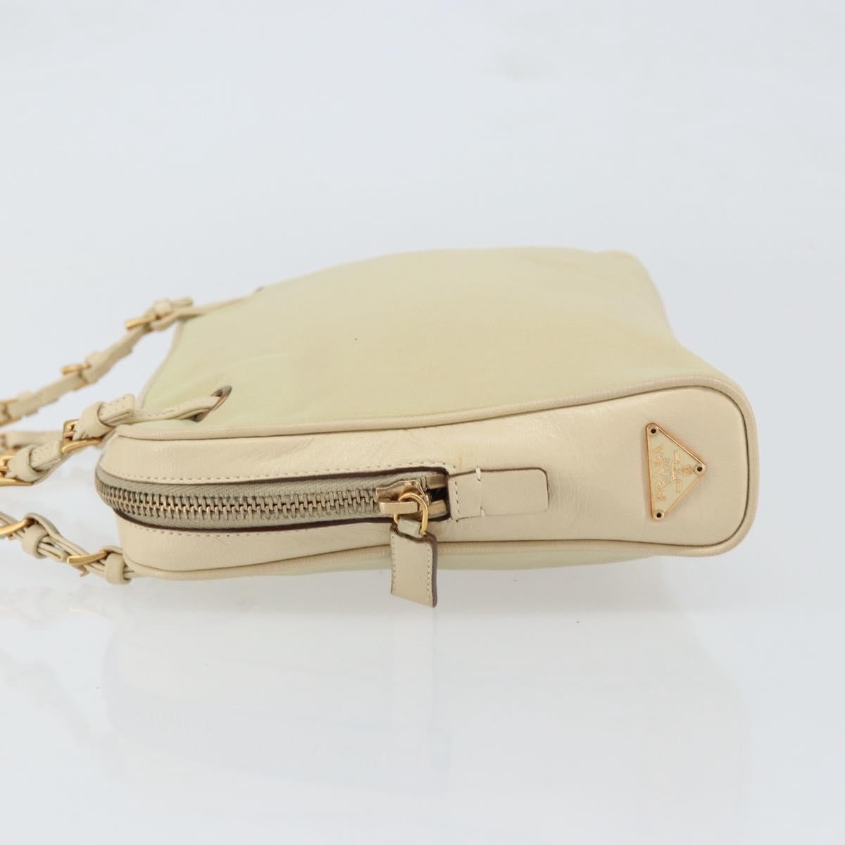 Prada Vintage Handbag Tessuto Beige Nylon Handbag (Authentic  )