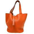 Hermes Picotin Bag Clemence Orange Leather Handbag ( )