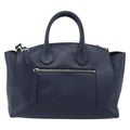 Bally Vintage Handbag Leather Navy Leather Handbag ( )