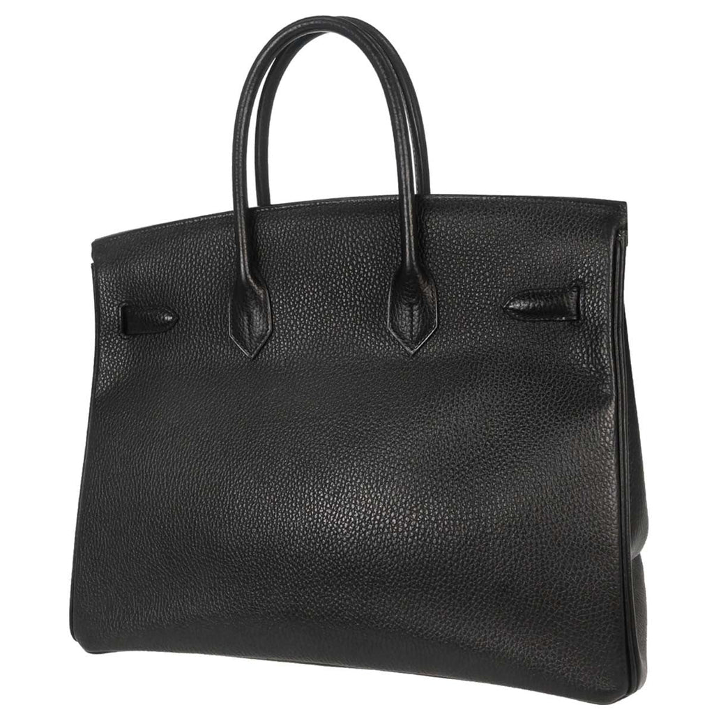 Hermes Birkin Handbag Black Ardennes With Gold Hardware Black Leather Handbag ( )