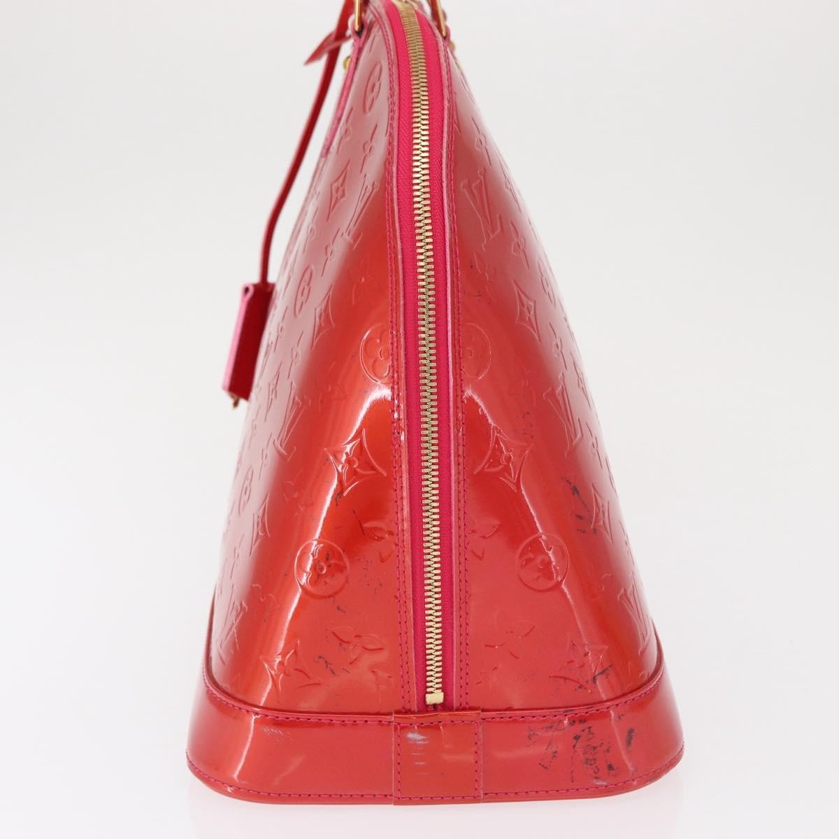 Louis Vuitton Alma Handbag Monogram Vernis Red Patent_Leather Handbag (Authentic  )