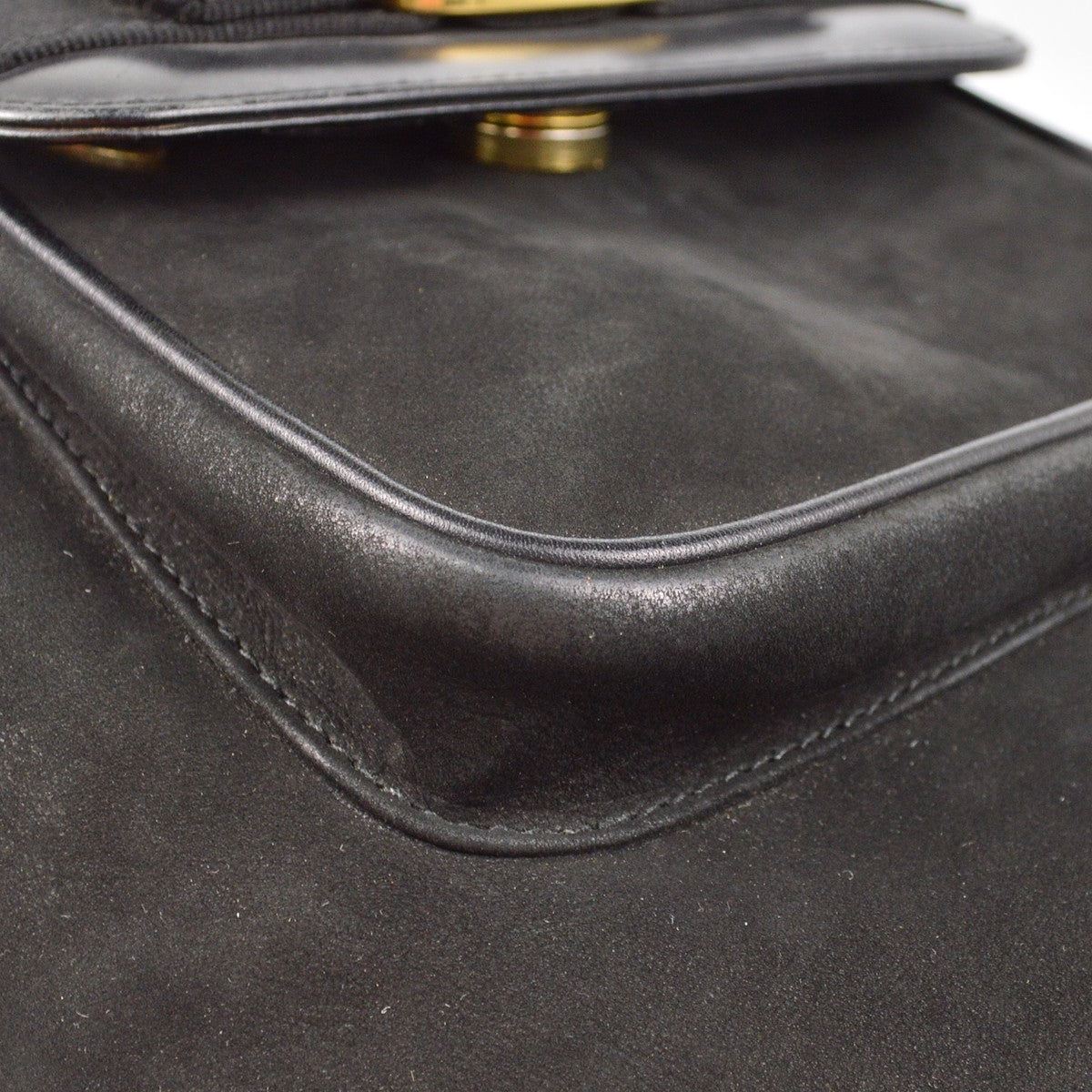 Salvatore Ferragamo Vara Flap Drawstring Backpack Leather And Suede Black Suede Backpack Bag (Authentic  )