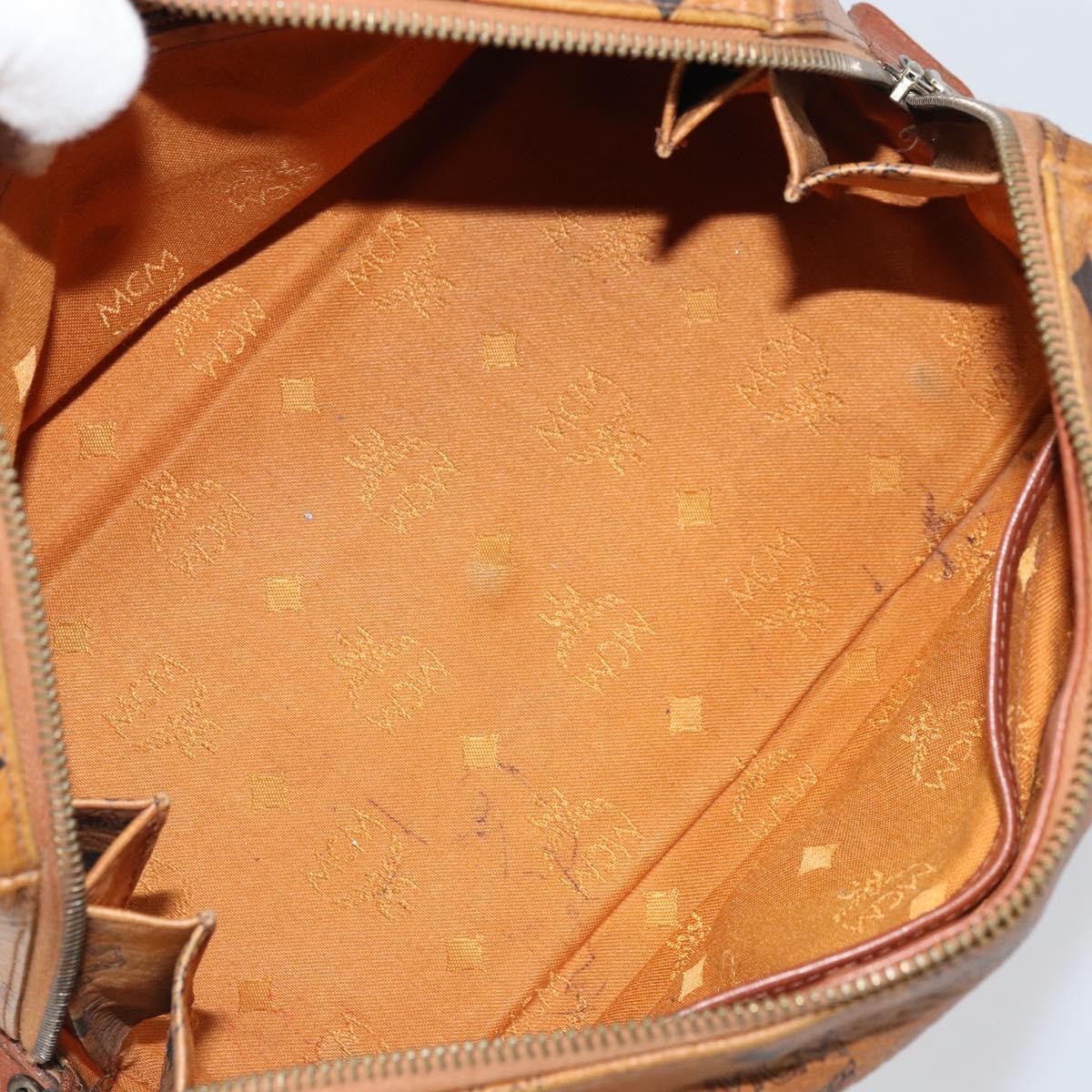 MCM Visetos Handbag Canvas And Leather Brown Canvas Handbag (Authentic  )