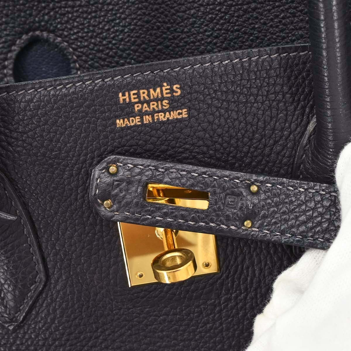 Hermes Birkin Handbag Blue Togo With Gold Hardware Blue Leather Handbag ( )