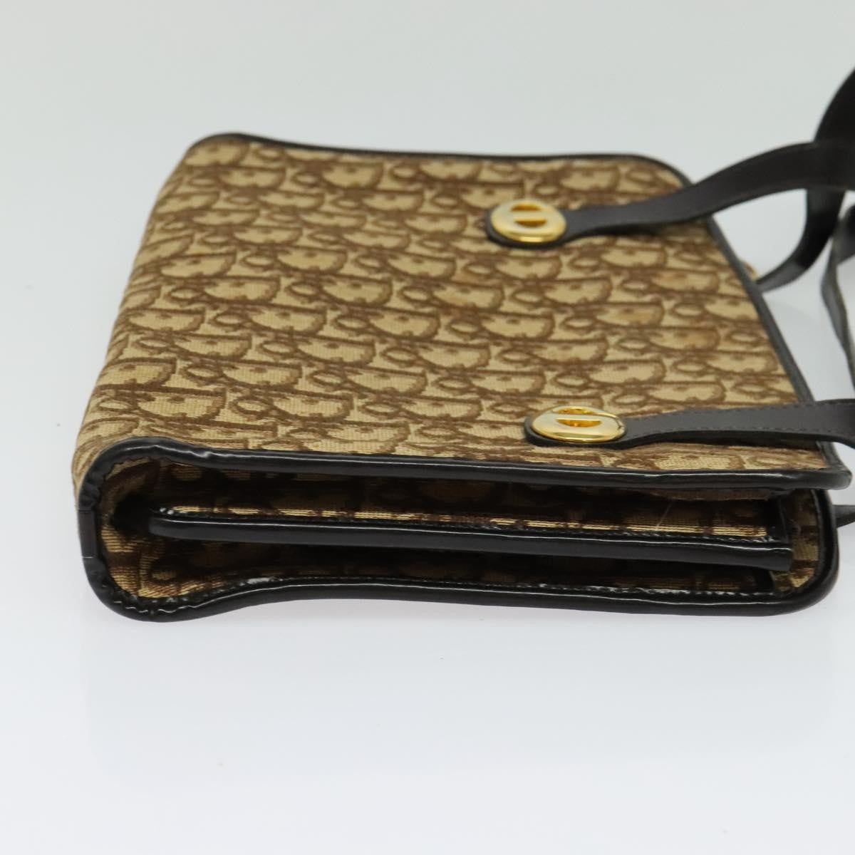 Christian Dior Vintage Trotter Handbag Canvas Brown Canvas Handbag (Authentic  )
