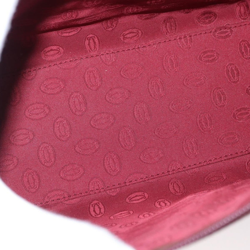 Cartier Must De Cartier Leather Burgundy Leather Handbag (Authentic  )