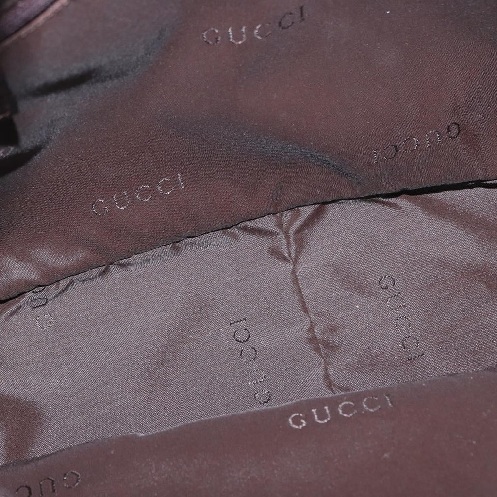 Gucci Vintage Bamboo Handle Bag Nylon Black Nylon Handbag (Authentic  )