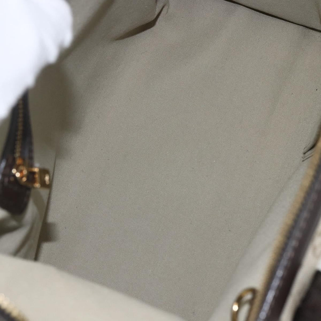 Louis Vuitton Josephine Handbag Mini Lin Khaki Canvas Handbag (Authentic  )