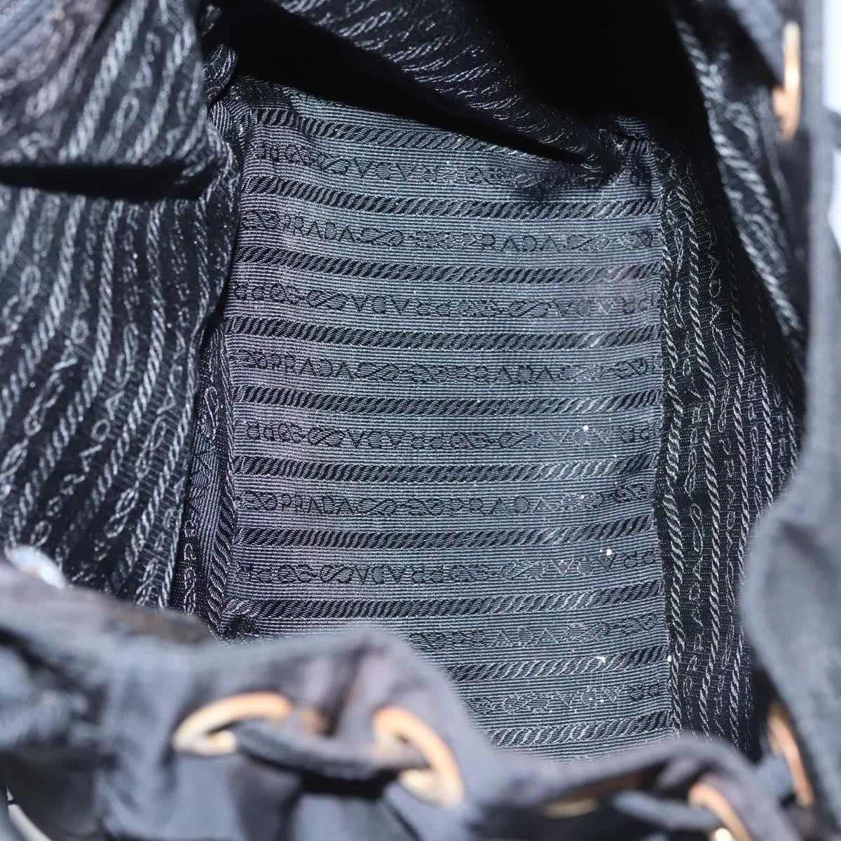 Prada Flap Drawstring Backpack Tessuto Black Nylon Backpack Bag (Authentic  )