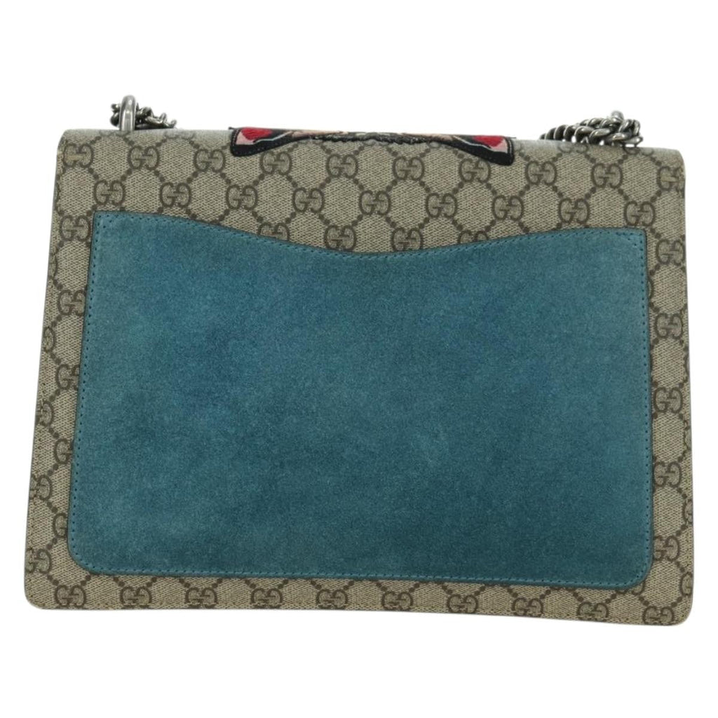 Gucci Zip Top Messenger Bag Gg Coated Canvas Beige Leather Handbag ( )