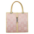 Gucci Jackie 1961 Tote Gg Denim And Leather Pink Canvas Handbag ( )