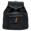 Gucci Vintage Bamboo Backpack Leather Black Leather Backpack Bag (Authentic  )