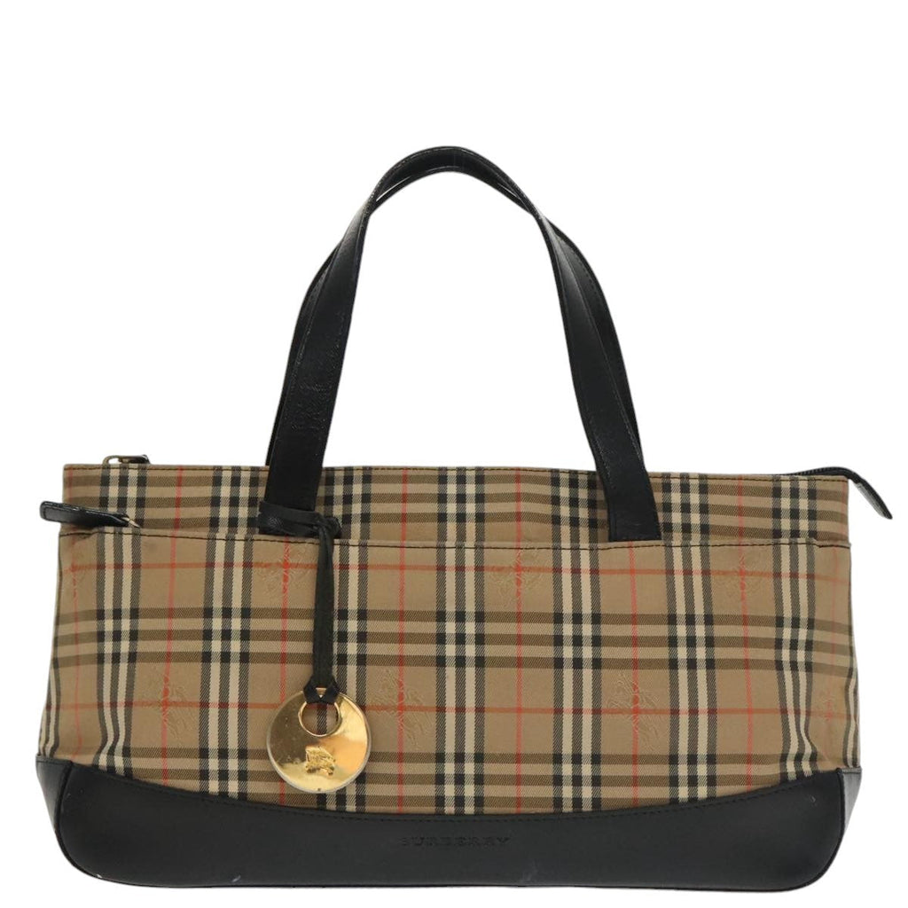 Burberry Nova Check Handbag Nova Check Canvas Beige Canvas Handbag (Authentic  )