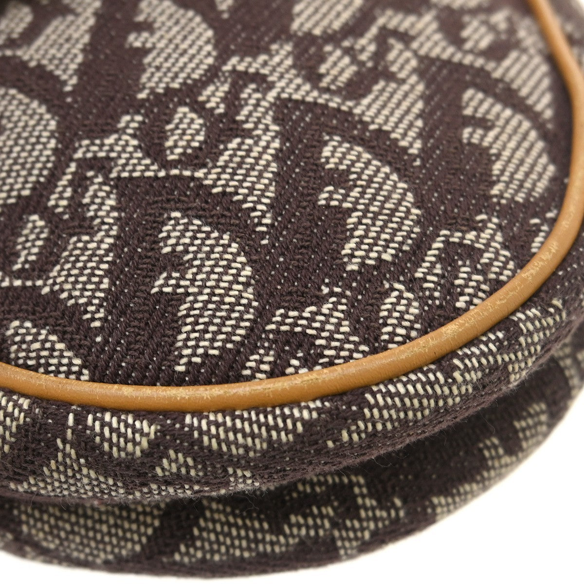 Christian Dior Saddle Bag Oblique Canvas Brown Canvas Handbag ( )