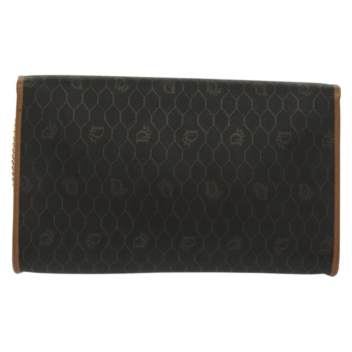 Christian Dior Vintage Honeycomb Chain Canvas Black Canvas Bag (Authentic  )