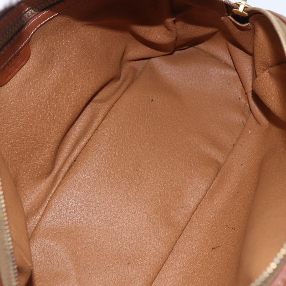 Celine Vintage Macadam Handbag Canvas And Leather Brown Canvas Handbag (Authentic  )