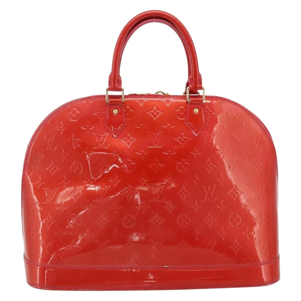Louis Vuitton Alma Handbag Monogram Vernis Red Patent_Leather Handbag ( )