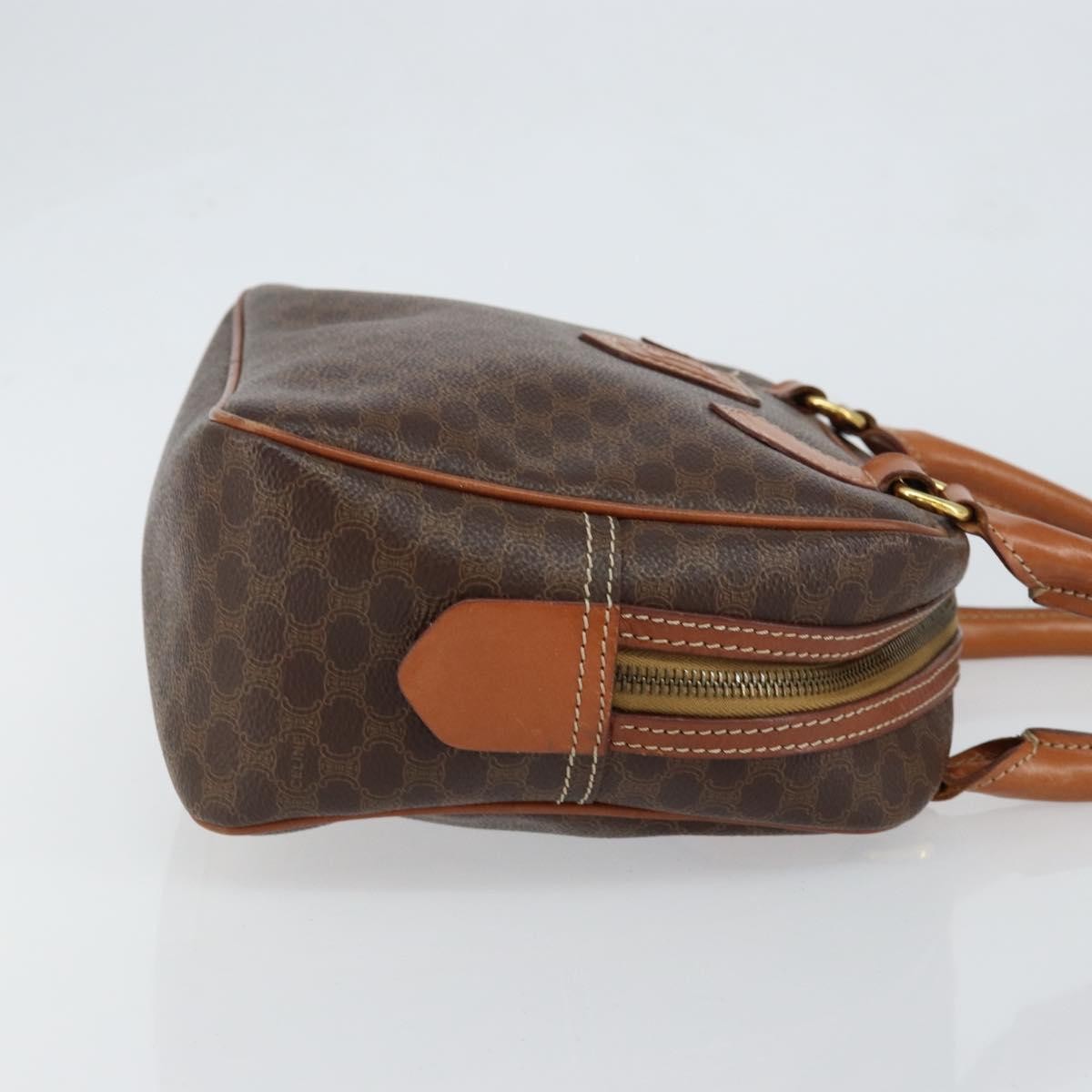 Celine Macadam Handbag Macadam With Leather Brown Canvas Handbag (Authentic  )