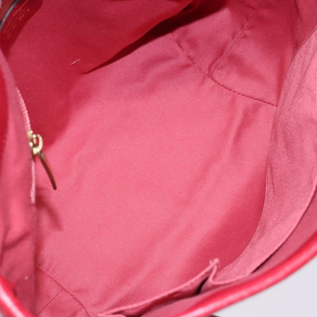 Salvatore Ferragamo Gancini Handbag Leather Red Leather Handbag (Authentic  )
