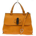 Gucci Bamboo Daily Top Handle Bag Leather Orange Leather Handbag ( )