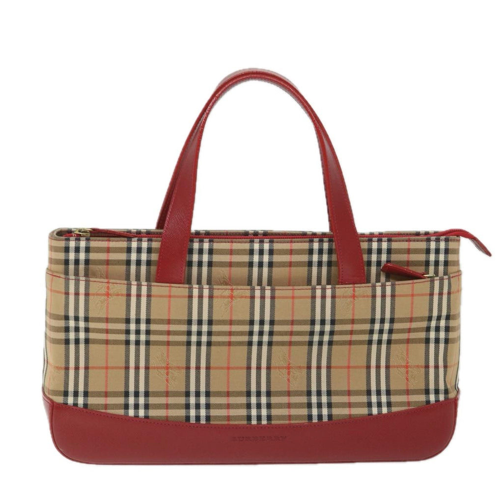 Burberry Nova Check Handbag Leather And Nylon Beige Nylon Handbag (Authentic  )