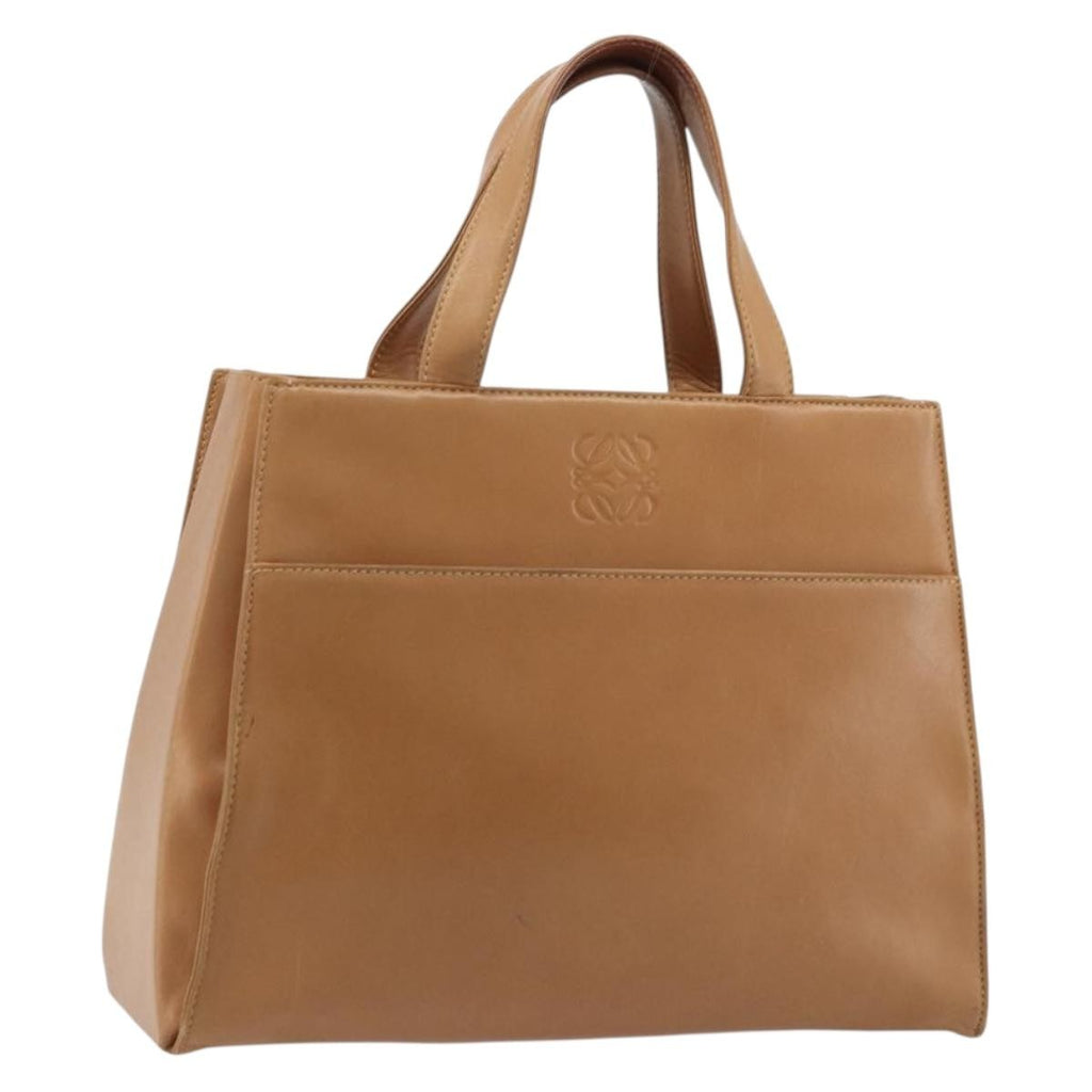 Loewe Anagram Handbag Leather Brown Leather Handbag ( )