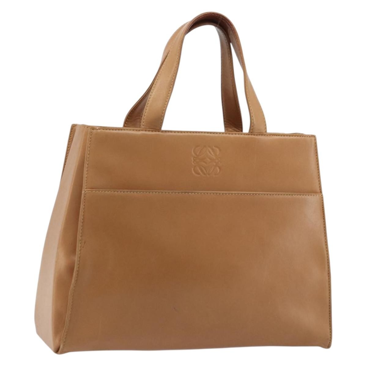Loewe Anagram Handbag Leather Brown Leather Handbag ( )