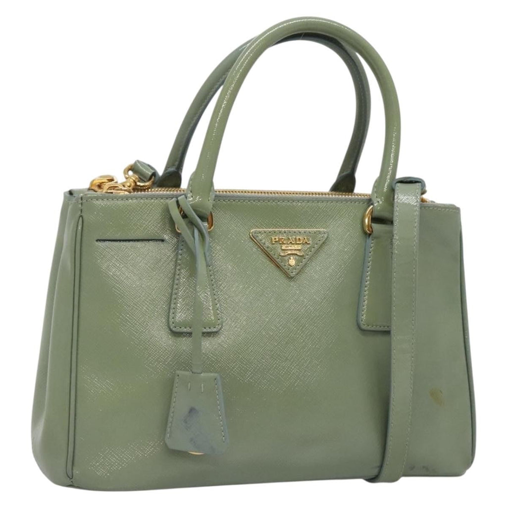 Prada Double Zip Lux Tote Saffiano Leather Gold Leather Handbag (Authentic  )