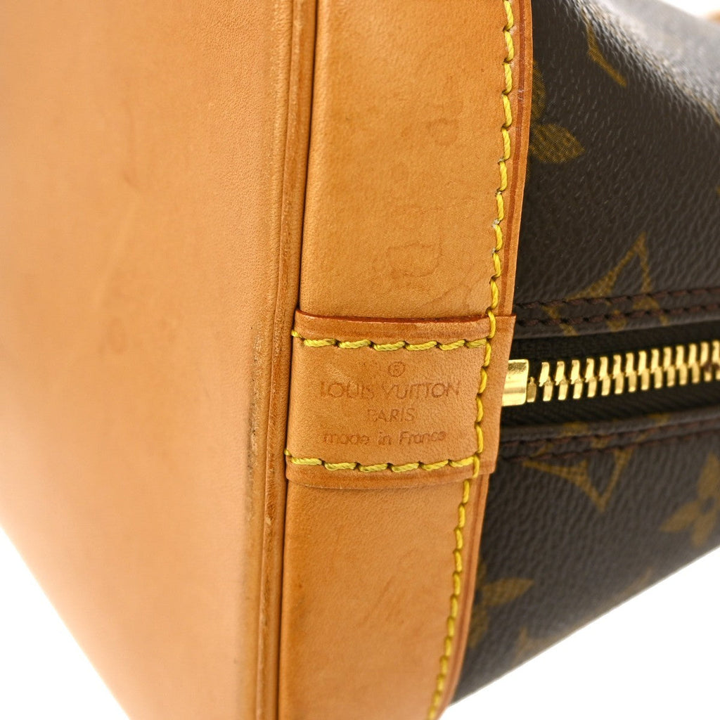 Louis Vuitton Alma Handbag Monogram Canvas Brown Canvas Handbag (Authentic  )