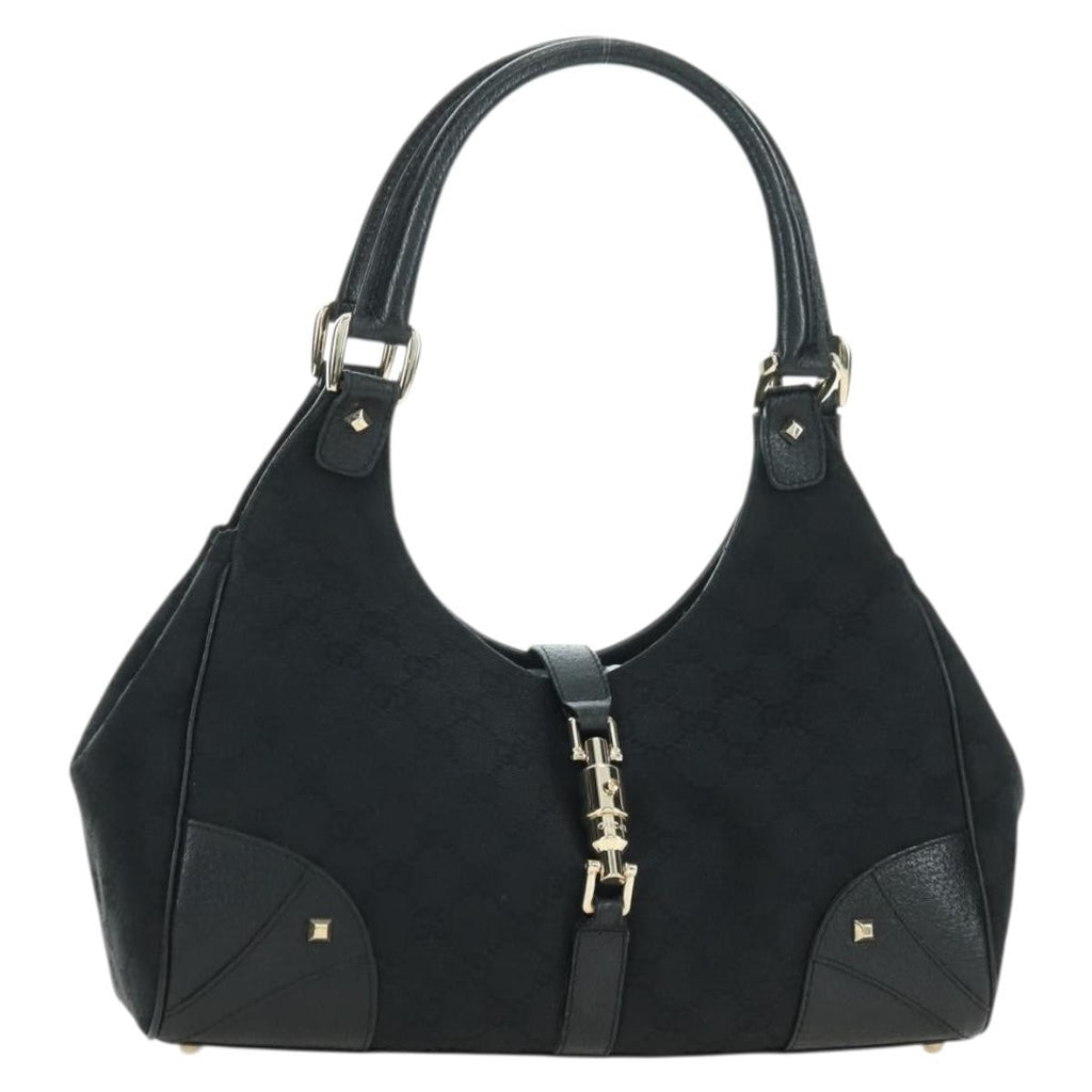 Gucci Vintage Jackie Shoulder Bag Canvas And Leather Black Canvas Handbag ( )