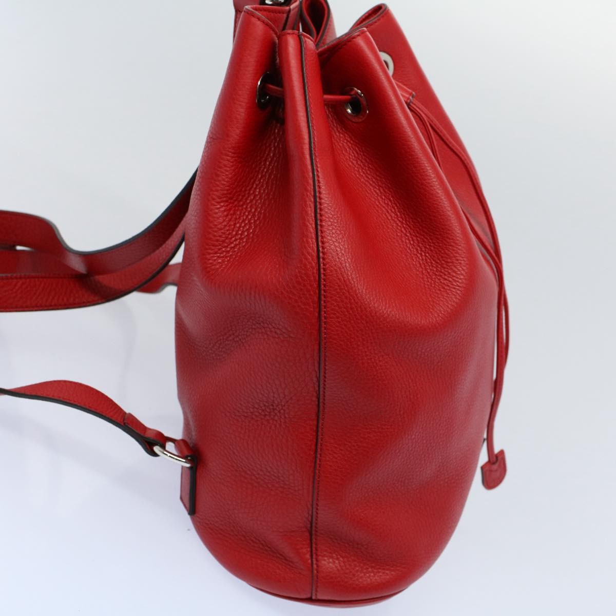 Gucci Soho Drawstring Backpack Leather Red Leather Backpack Bag ( )