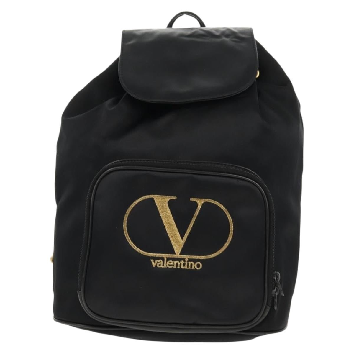 Valentino Garavani Backpack Nylon Black Nylon Backpack Bag (Authentic  )